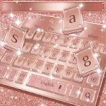 Glossy Rose Gold Keyboard Theme Premium